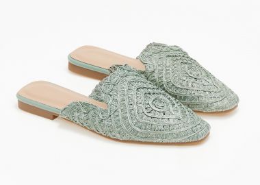 Loafers με πλεκτο σχέδιο - Πράσινο - Issue - 