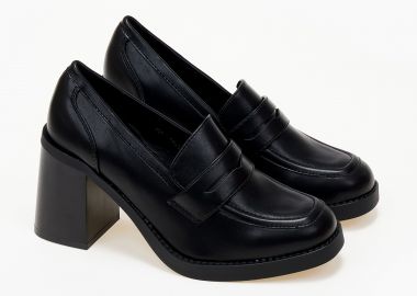 Loafers με ψηλό τακούνι - Μαύρο - Issue - 
