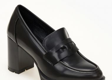 Loafers με ψηλό τρακτερωτό τακούνι - Καφέ - Issue - 