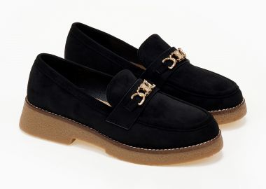 Loafers με suede υφή - Μαύρο - Issue - 