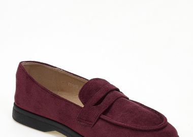 Loafers με suede υφή - Μπορντώ - Issue - 