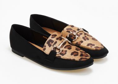 Loafers με συνδυασμό υλικών - Λεοπάρ - Issue - 