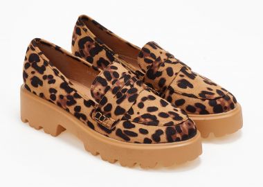 Loafers με τρακτερωτή σόλα - Λεοπάρ - Issue - 