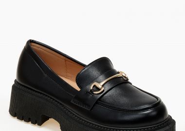 Loafers με τρακτερωτή σόλα - Μαύρο - Issue - 