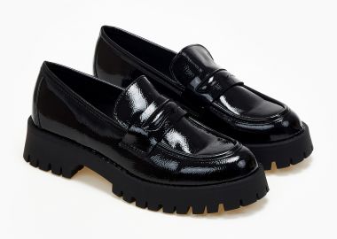 Loafers με τρακτερωτή σόλα - Μαύρο - Issue - 