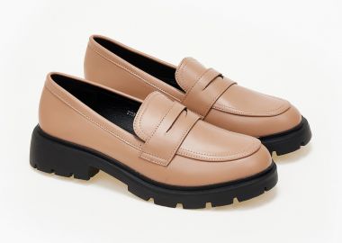 Loafers με τρακτερωτή σόλα - Μπεζ - Issue - 