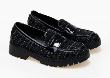 Loafers με υφή tweed - Μαύρο - Issue - 