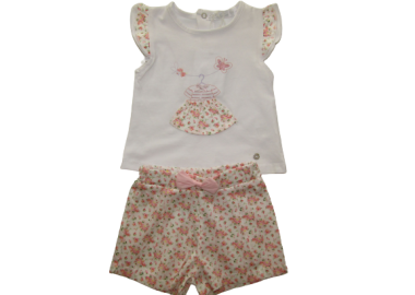 LOLETA ΒΡΕΦΙΚΟ ΣΕΤ ΜΕ ΣΟΡΤΣ 1166 - floral ΛΕΥΚΟ - OEM - 