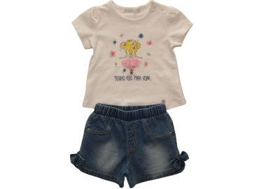 LOLETA ΒΡΕΦΙΚΟ ΣΕΤ ΜΕ ΤΖΙΝ ΣΟΡΤΣ 1160 - λευκό ΛΕΥΚΟ - OEM - 