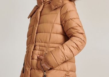 Long fit puffer μπουφάν με αποσπώμενη γούνα - FUNKY BUDDHA - 