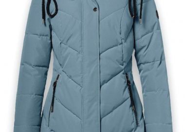 Long μπουφάν με αποσπώμενη κουκούλα σε μέντα χρώμα -  - 