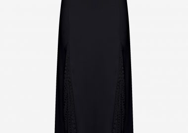 Long Skirt with Mesh Details in Black - Cutcuutur - 
