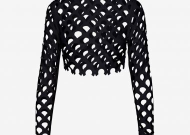 Long Sleeved Cropped Top in Black - Cutcuutur - 