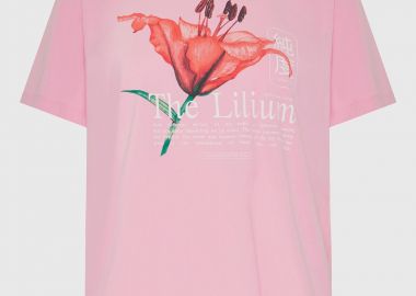 Loose βαμβακερό t-shirt με τύπωμα - FUNKY BUDDHA - 