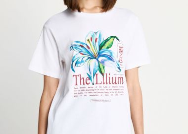Loose βαμβακερό t-shirt με τύπωμα - FUNKY BUDDHA - 