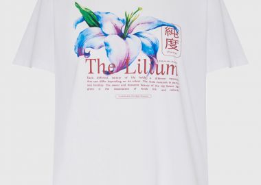 Loose βαμβακερό t-shirt με τύπωμα - FUNKY BUDDHA - 