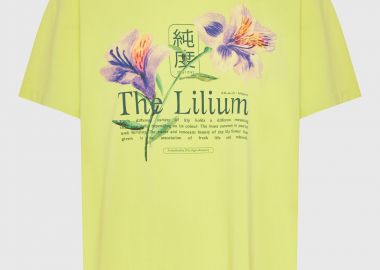 Loose βαμβακερό t-shirt με τύπωμα - FUNKY BUDDHA - 