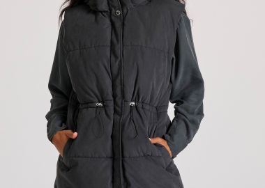Loose fit αμάνικο puffer μακρύ μπουφάν - FUNKY BUDDHA - 