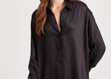 Loose fit ασύμμετρο πουκάμισο από βισκόζη - FUNKY BUDDHA - 