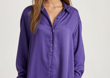 Loose fit ασύμμετρο πουκάμισο από βισκόζη - FUNKY BUDDHA - 