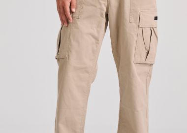 Loose fit cargo παντελόνι σε micro ζακάρ ύφανση (dobby) - FUNKY BUDDHA - 