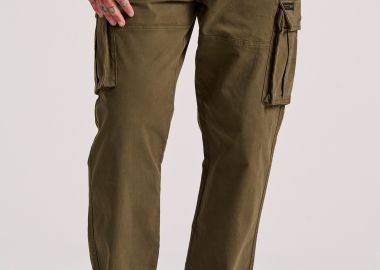 Loose fit cargo παντελόνι σε ζακάρ ύφανση - FUNKY BUDDHA - 