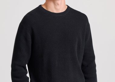 Loose fit casual πλεκτή μπλούζα με ανάγλυφη υφή - FUNKY BUDDHA - 