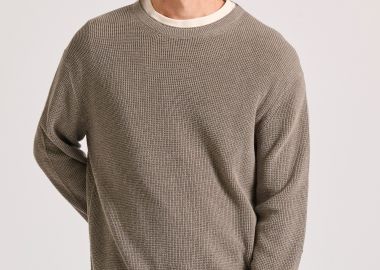 Loose fit casual πλεκτή μπλούζα με ανάγλυφη υφή - FUNKY BUDDHA - 