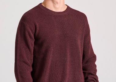 Loose fit casual πλεκτή μπλούζα με ανάγλυφη υφή - FUNKY BUDDHA - 