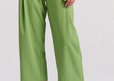 Loose fit cropped παντελόνι με μονή πιέτα - FUNKY BUDDHA - 