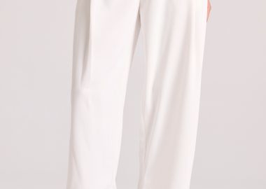 Loose fit cropped παντελόνι με μονή πιέτα - FUNKY BUDDHA - 