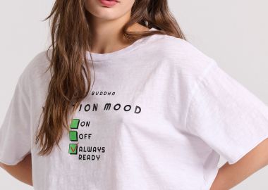 Loose fit cropped t-shirt με τύπωμα - FUNKY BUDDHA - 