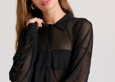 Loose fit διάφανο πουκάμισο με τσέπη στο στήθος - FUNKY BUDDHA - 