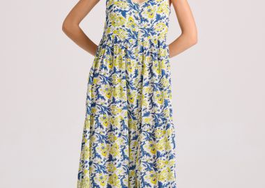 Loose fit εμπριμέ μάξι boho φόρεμα - FUNKY BUDDHA - 