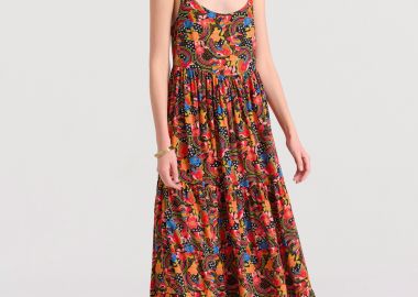 Loose fit εμπριμέ μάξι boho φόρεμα - FUNKY BUDDHA - 