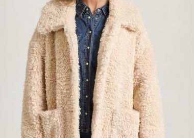 Loose fit faux fur jacket - FUNKY BUDDHA - 