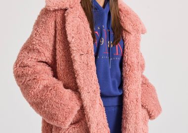 Loose fit faux fur jacket - FUNKY BUDDHA - 