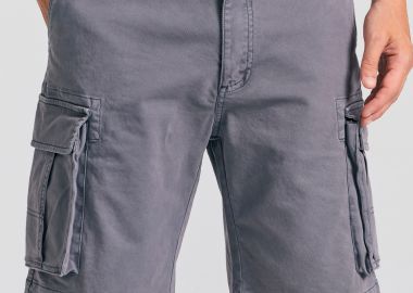 Loose fit garment dyed cargo βερμούδα - FUNKY BUDDHA - 