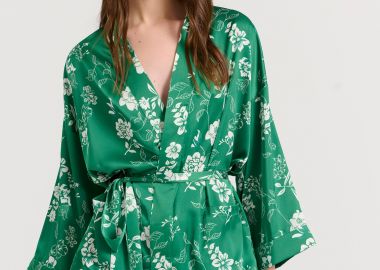 Loose fit κοντό εμπριμέ kimono - FUNKY BUDDHA - 