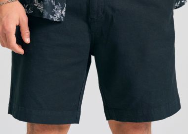 Loose fit linen blend chino βερμούδα - FUNKY BUDDHA - 