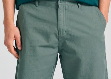 Loose fit linen blend chino βερμούδα - FUNKY BUDDHA - 