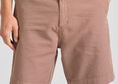 Loose fit linen blend chino βερμούδα - FUNKY BUDDHA - 