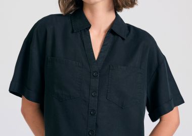 Loose fit lyocell garment dyed πουκάμισο - FUNKY BUDDHA - 