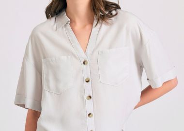 Loose fit lyocell garment dyed πουκάμισο - FUNKY BUDDHA - 