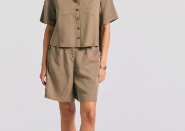 Loose fit lyocell garment dyed πουκάμισο - FUNKY BUDDHA - 