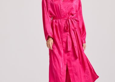 Loose fit μακρύ kimono σε ζακάρ ύφανση - FUNKY BUDDHA - 