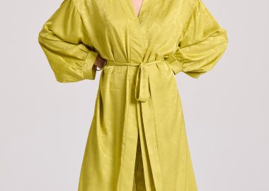 Loose fit μακρύ kimono σε ζακάρ ύφανση - FUNKY BUDDHA - 