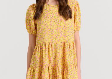 Loose fit μίνι girly floral φόρεμα με βολάν - FUNKY BUDDHA - 