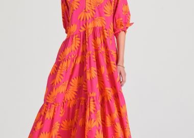 Loose fit μίντι φόρεμα με exotic τύπωμα - FUNKY BUDDHA - 