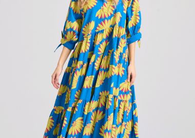 Loose fit μίντι φόρεμα με exotic τύπωμα - FUNKY BUDDHA - 